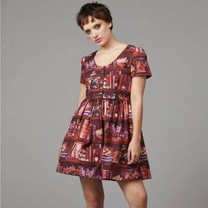 Bookish Dark Academia Skater Dress With Pockets
